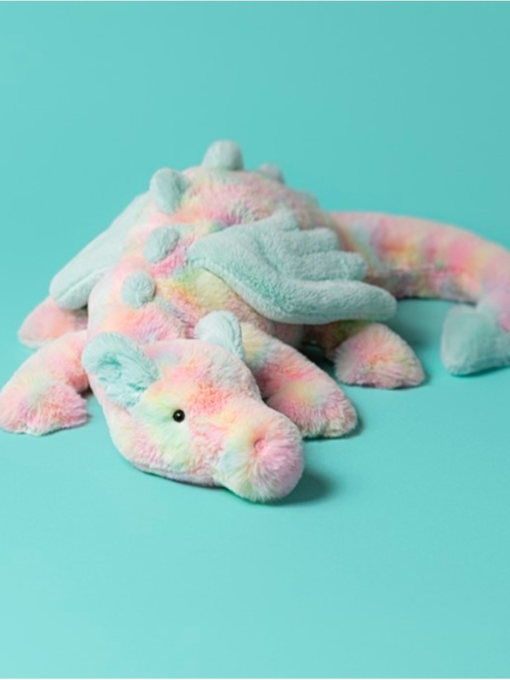 Jellycat Lazulia Dragon Plush - Mint, Pink, Yellow